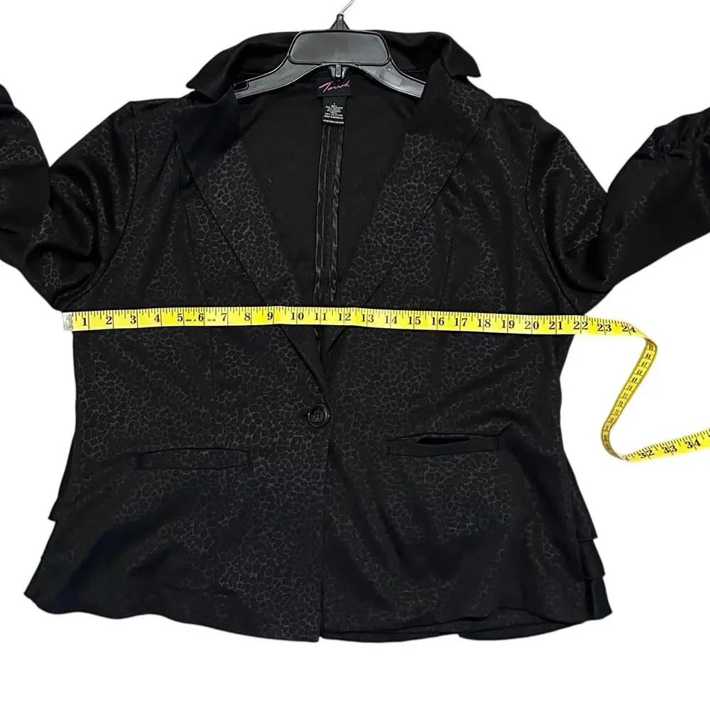 Torrid Black Leopard Jacquard  Blazer Size 1 (14-16) - Picture 9 of 10
